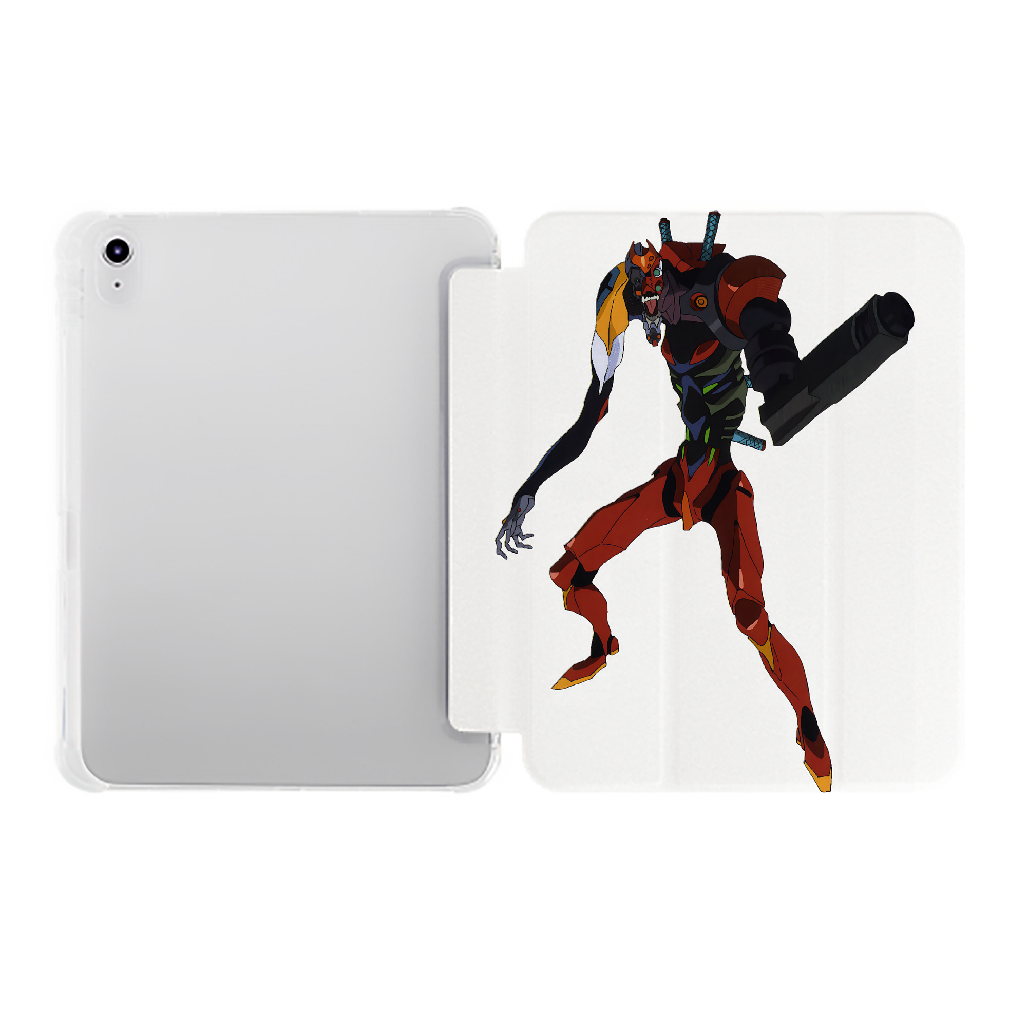 （画像用） EVA 新世紀エヴァンゲリオン IPad ケース ペン収納付き 三つ折りスタンド PUレザー×シリコン 対応機種9.5/10.5/10.9インチ